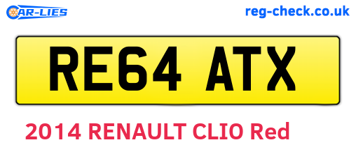 RE64ATX are the vehicle registration plates.
