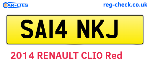 SA14NKJ are the vehicle registration plates.
