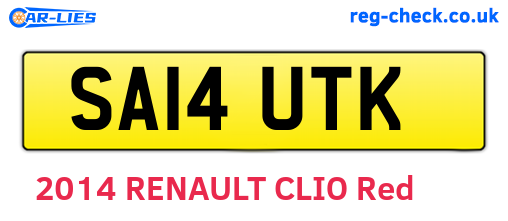 SA14UTK are the vehicle registration plates.