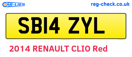 SB14ZYL are the vehicle registration plates.