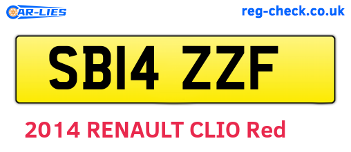 SB14ZZF are the vehicle registration plates.