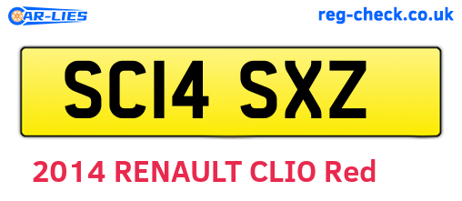 SC14SXZ are the vehicle registration plates.