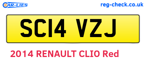 SC14VZJ are the vehicle registration plates.
