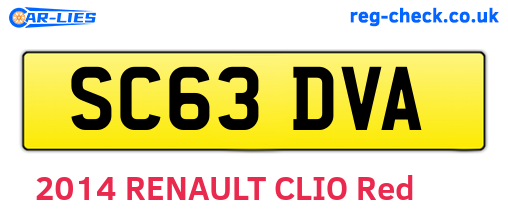 SC63DVA are the vehicle registration plates.