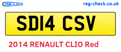 SD14CSV are the vehicle registration plates.