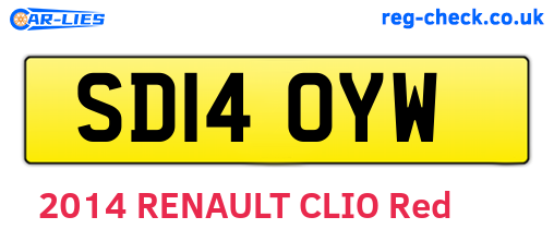 SD14OYW are the vehicle registration plates.