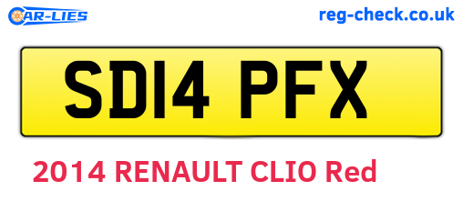 SD14PFX are the vehicle registration plates.