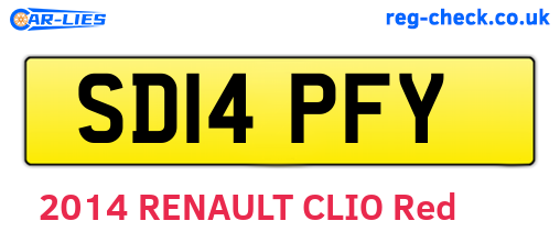 SD14PFY are the vehicle registration plates.