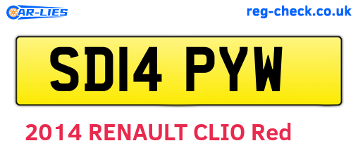 SD14PYW are the vehicle registration plates.