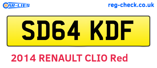 SD64KDF are the vehicle registration plates.