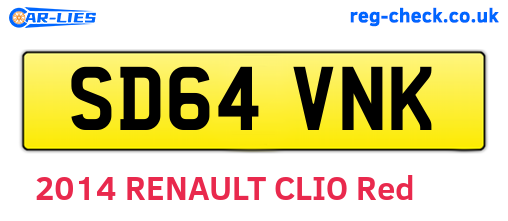 SD64VNK are the vehicle registration plates.