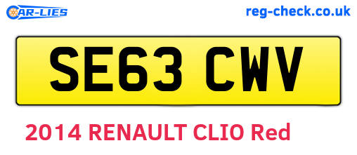 SE63CWV are the vehicle registration plates.