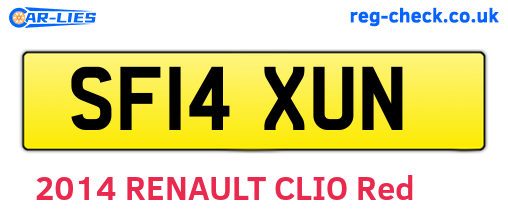 SF14XUN are the vehicle registration plates.