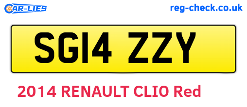 SG14ZZY are the vehicle registration plates.