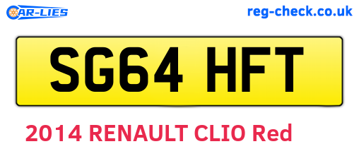 SG64HFT are the vehicle registration plates.