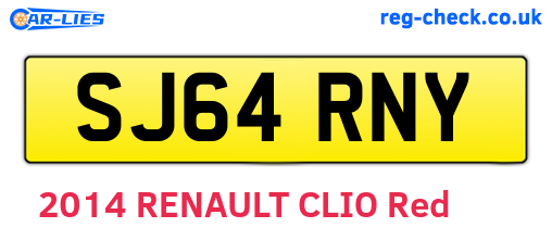 SJ64RNY are the vehicle registration plates.
