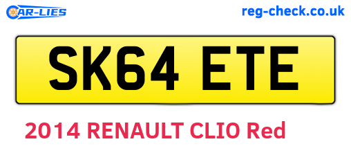 SK64ETE are the vehicle registration plates.