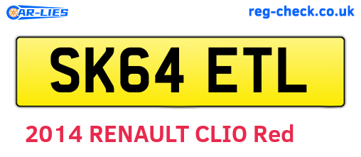 SK64ETL are the vehicle registration plates.