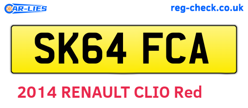 SK64FCA are the vehicle registration plates.