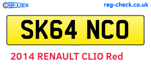 SK64NCO are the vehicle registration plates.
