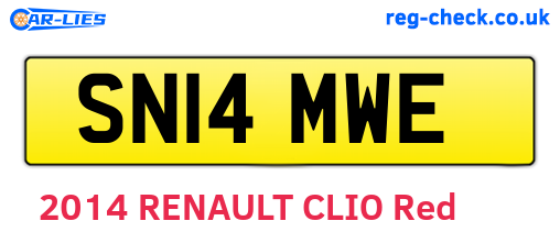 SN14MWE are the vehicle registration plates.