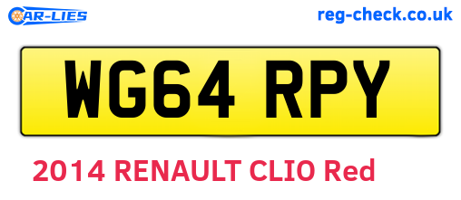 WG64RPY are the vehicle registration plates.