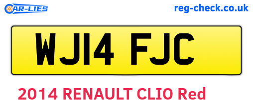 WJ14FJC are the vehicle registration plates.