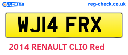 WJ14FRX are the vehicle registration plates.