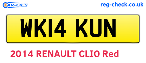 WK14KUN are the vehicle registration plates.