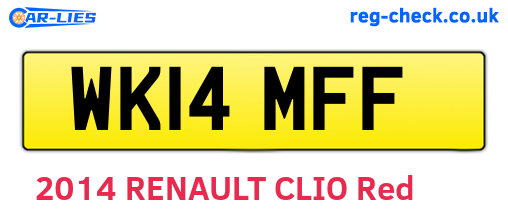WK14MFF are the vehicle registration plates.