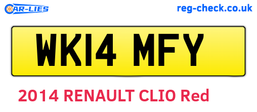 WK14MFY are the vehicle registration plates.