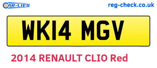 WK14MGV are the vehicle registration plates.