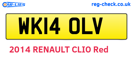 WK14OLV are the vehicle registration plates.