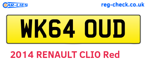 WK64OUD are the vehicle registration plates.