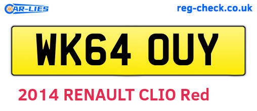 WK64OUY are the vehicle registration plates.