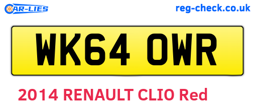WK64OWR are the vehicle registration plates.