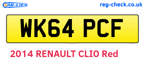 WK64PCF are the vehicle registration plates.