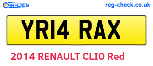 YR14RAX are the vehicle registration plates.