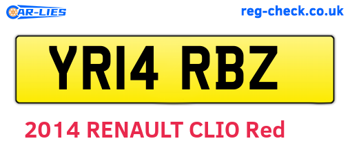 YR14RBZ are the vehicle registration plates.