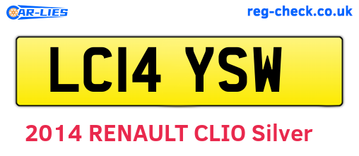 LC14YSW are the vehicle registration plates.
