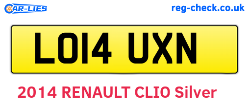 LO14UXN are the vehicle registration plates.