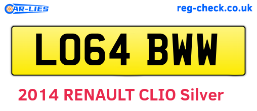LO64BWW are the vehicle registration plates.