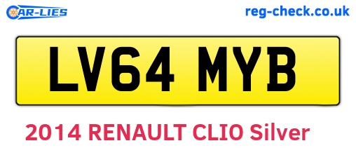 LV64MYB are the vehicle registration plates.