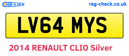 LV64MYS are the vehicle registration plates.