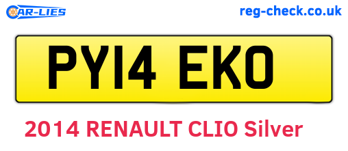 PY14EKO are the vehicle registration plates.
