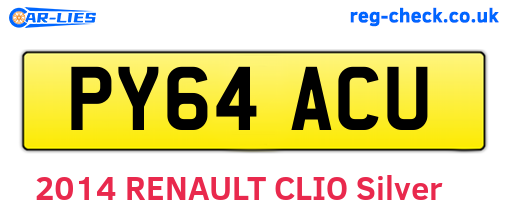 PY64ACU are the vehicle registration plates.