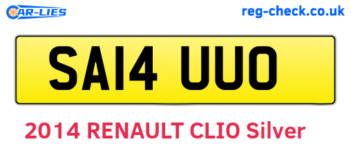 SA14UUO are the vehicle registration plates.