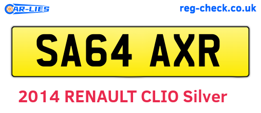 SA64AXR are the vehicle registration plates.