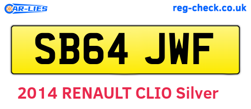 SB64JWF are the vehicle registration plates.