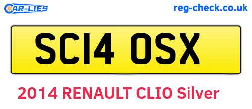 SC14OSX are the vehicle registration plates.